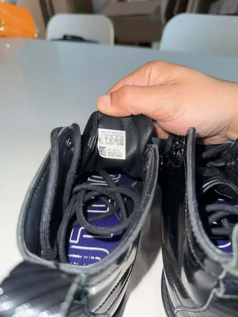 Adidas Superstar Boot CG6458 Black Patent Leather Size 8.5